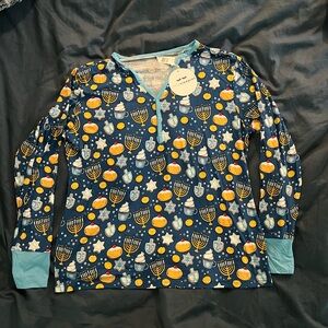 Little Sleepies Women’s Hanukkah Pajama Top Size XL
